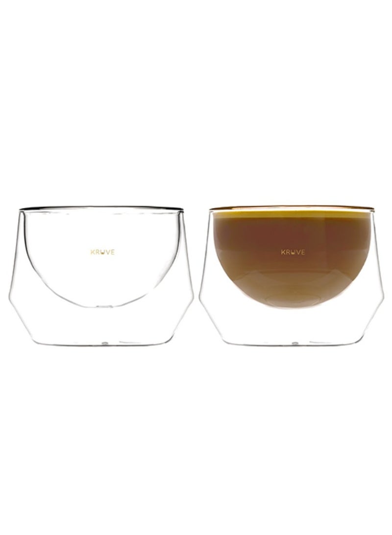 Kruve Imagine Coffee Glasses, Double-Walled Hand-Blown  Borosilicate Glass, Design Optimized for latte art - 200ml - Image 1
