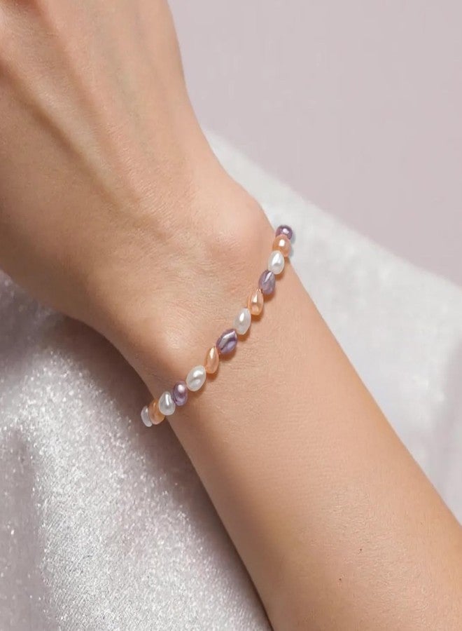 HENGSHENG Natural Baroque Pearls Link Bracelets for Women Freshwater Cultured Pearls Strand Bracelets Handpicked Pearl Elegant Jewelry - Colorful - Image 2