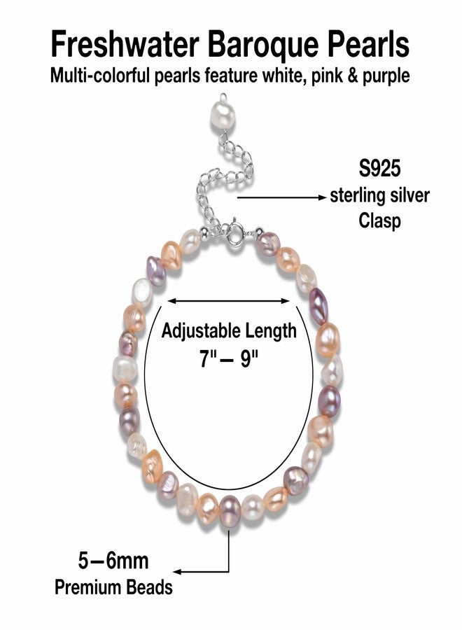 HENGSHENG Natural Baroque Pearls Link Bracelets for Women Freshwater Cultured Pearls Strand Bracelets Handpicked Pearl Elegant Jewelry - Colorful - Image 3
