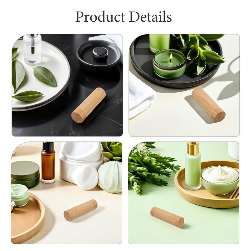 5pcs Bamboo Lip Balm Containers: Empty Lipstick Tubes for DIY Lipgloss - Lip Balm Making Tools - Deodorant Container Bottles Travle Size 5g/0.18oz - Image 5