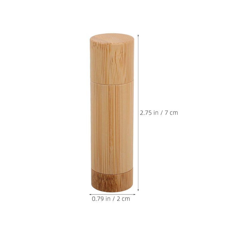 5pcs Bamboo Lip Balm Containers: Empty Lipstick Tubes for DIY Lipgloss - Lip Balm Making Tools - Deodorant Container Bottles Travle Size 5g/0.18oz - Image 2