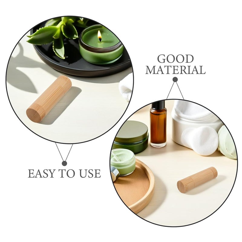5pcs Bamboo Lip Balm Containers: Empty Lipstick Tubes for DIY Lipgloss - Lip Balm Making Tools - Deodorant Container Bottles Travle Size 5g/0.18oz - Image 3