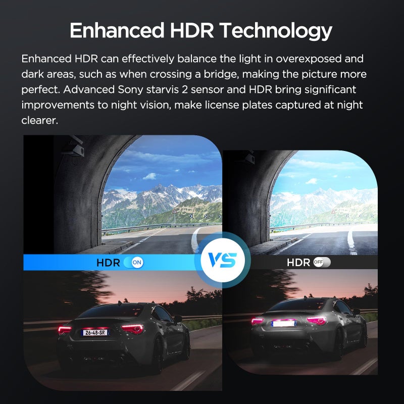 Viofo كاميرا داش ميني VIOFO VS1، 1440P/2K HDR، مستشعر STARVIS 2، بطاقة SD بسعة 32GB مجانية، كاميرا داش للسيارة مع تحكم صوتي عبر Wi-Fi 5GHz، نظام تحديد المواقع GPS، رؤية ليلية 2.0، وضع وقوف السيارات 24 ساعة، تدعم حتى 512GB - Image 5