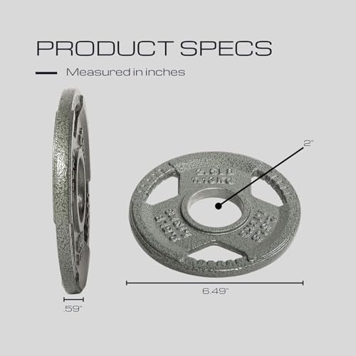 HulkFit 2-inch Iron Plate for Strength Training, Weightlifting, Single (2.5 Pounds), Silver - Image 4