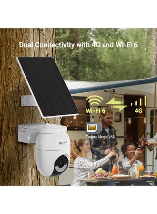 كاميرا أمان CB8 لايت 4G كيت، كاميرا بطارية خارجية 2K+/4MP، كاميرا واي فاي 360°، فيديو دائم التشغيل، كشف البشر/المركبات، مقاومة للعوامل الجوية، رؤية ليلية ملونة، محادثة ثنائية الاتجاه (مع لوحة شمسية 5W) - view 4