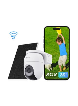كاميرا أمان CB8 لايت 4G كيت، كاميرا بطارية خارجية 2K+/4MP، كاميرا واي فاي 360°، فيديو دائم التشغيل، كشف البشر/المركبات، مقاومة للعوامل الجوية، رؤية ليلية ملونة، محادثة ثنائية الاتجاه (مع لوحة شمسية 5W) - view 2