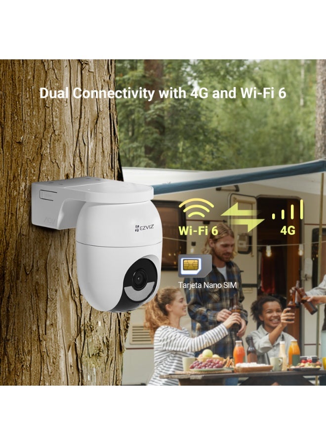EZVIZ CB8 Lite 4G Kit Security Camera, 2K+/4MP Outdoor Battery Camera, 360° WiFi Camera, Always-On Video, Human/Vehicle Detection, Weatherproof, Color Night Vision, Two-Way Talk(With Solar Panel 5W) - Image 3