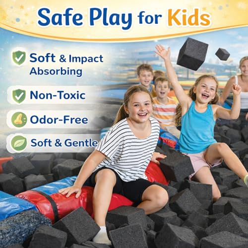 Treela 20 Pieces Foam Pit Blocks Foam Gym Cubes 4 x 4 x 4 in Protective Trampoline Padding for Gymnastics Parkour Courses Trampoline Arenas BMX Gray - Image 3