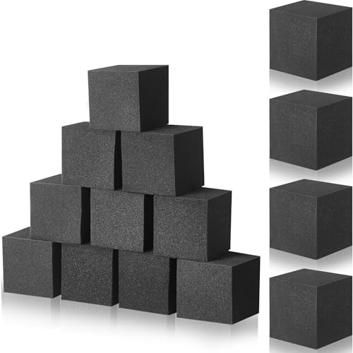 Treela 20 Pieces Foam Pit Blocks Foam Gym Cubes 4 x 4 x 4 in Protective Trampoline Padding for Gymnastics Parkour Courses Trampoline Arenas BMX Gray - Image 1
