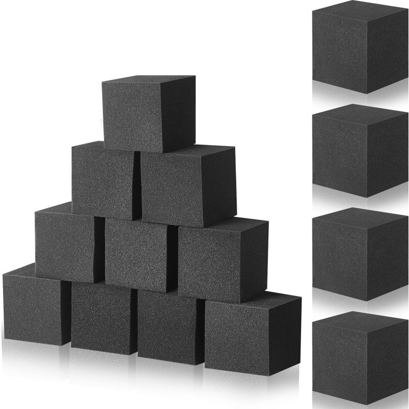 Treela 20 Pieces Foam Pit Blocks Foam Gym Cubes 4 x 4 x 4 in Protective Trampoline Padding for Gymnastics Parkour Courses Trampoline Arenas BMX Gray - Image 2