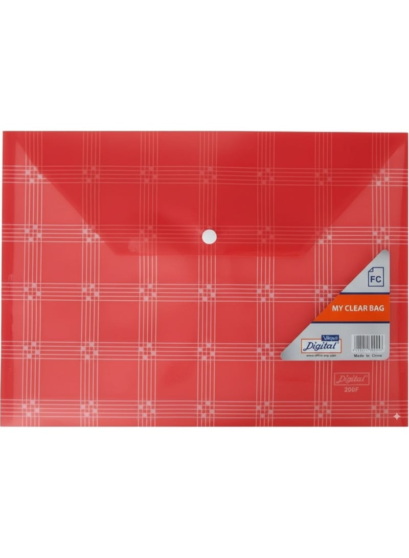 حافظة للملفات من البولي بروبيلين مزودة بزر اغلاق FC209 من ديجيتال - أحمر