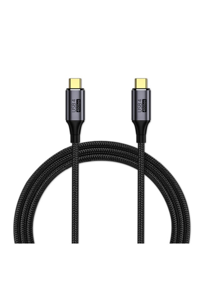 USB4 Elbow Lightning 3 Double-headed Typec Data Cable 40Gbps Mobile Phone Notebook 8K Projection Screen One-line Connection 100W-Color:USB4 40GB Curved Wire 0.3 M - Image 5