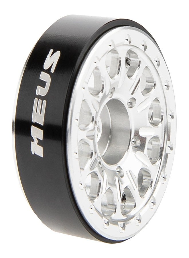 MEUS RACING 0.7 Beadlock Wheels Rims Wheel for Axial SCX30 Redcat Ascent-32 1/30 1/32 RC Crawler Upgrades (Type B, Silver) - Image 5
