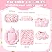 Simgoing 6 Pcs 17cm Doll Pajamas and Bedding Set Cute Pajamas Outfit with Eye Mask Bed Kit with Pillow Mattress Blanket for 17cm Doll Sleeping Set Dollhouse Accessories Pink Plaid Butterfly - Image 4