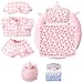 Simgoing 6 Pcs 17cm Doll Pajamas and Bedding Set Cute Pajamas Outfit with Eye Mask Bed Kit with Pillow Mattress Blanket for 17cm Doll Sleeping Set Dollhouse Accessories Pink Plaid Butterfly - Image 2