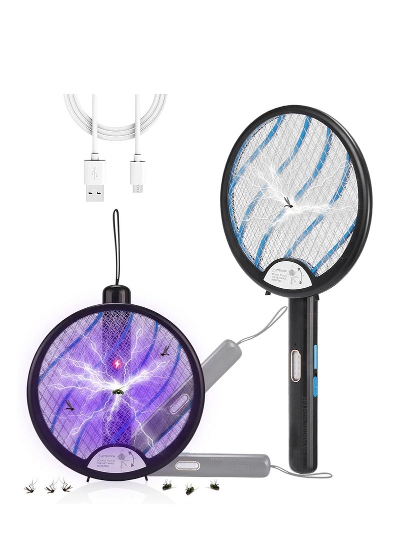 رالي مضرب ناموس كهربائي 3 في 1 قابل للشحن – قاتل ناموس مع مصيدة ضوئية - Image 1