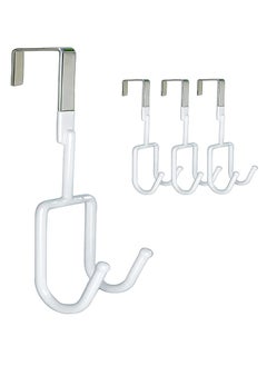 Excefore Over The Door Hooks - 4 Packs Heavy-Duty Hangers, Soft Rubber Surface Prevent Scratches, Over Door Hooks for Hanging Clothes, Coats, Robes, Hats, Towels (White)  - Image 1
