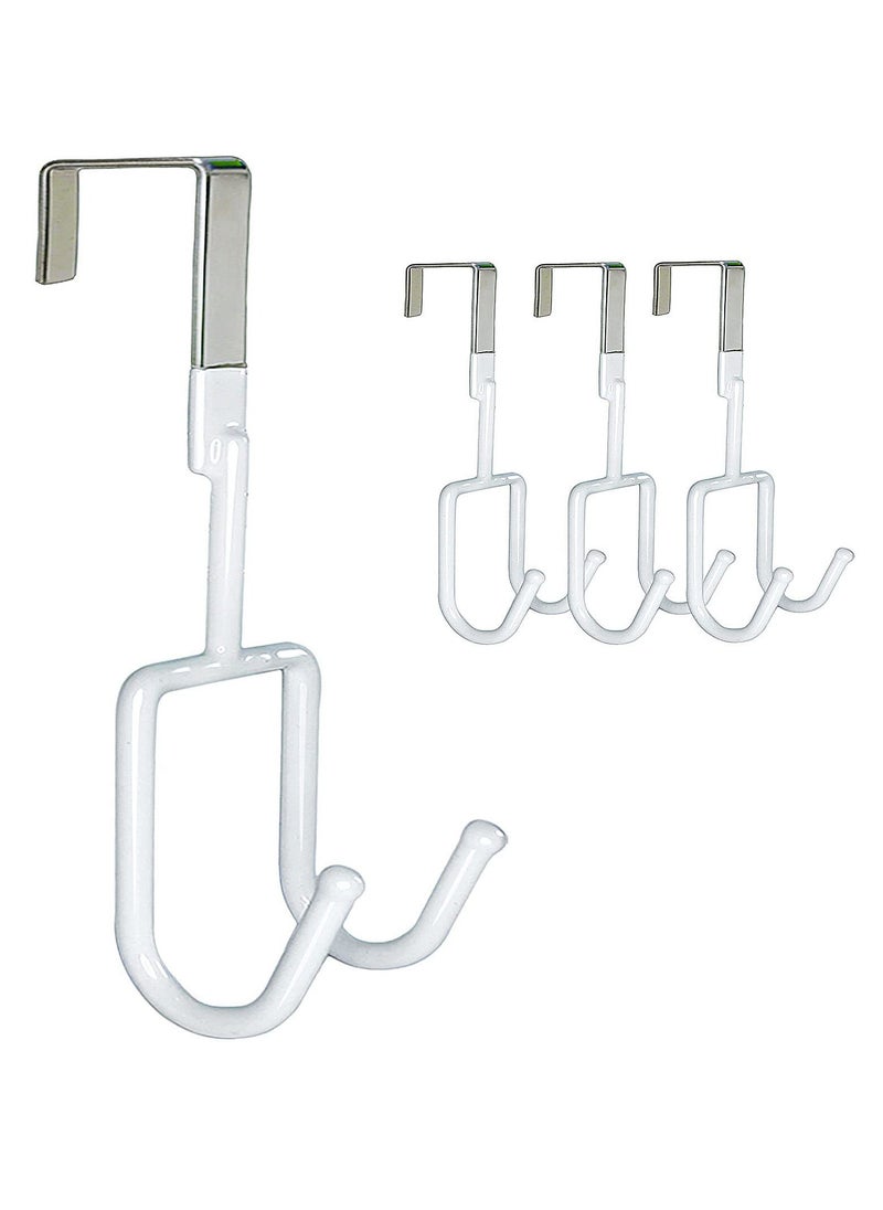 Excefore - Over The Door Hooks - 4 Packs Heavy-Duty Hangers, Soft Rubber Surface Prevent Scratches, Over Door Hooks for Hanging Clothes, Coats, Robes, Hats, Towels (White) - Image 1