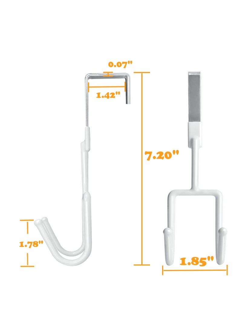 Excefore - Over The Door Hooks - 4 Packs Heavy-Duty Hangers, Soft Rubber Surface Prevent Scratches, Over Door Hooks for Hanging Clothes, Coats, Robes, Hats, Towels (White) - Image 1