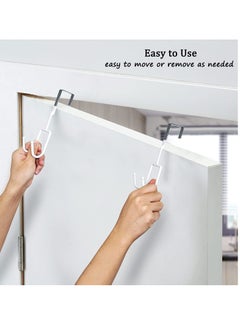 Excefore Over The Door Hooks - 4 Packs Heavy-Duty Hangers, Soft Rubber Surface Prevent Scratches, Over Door Hooks for Hanging Clothes, Coats, Robes, Hats, Towels (White)  - Image 4