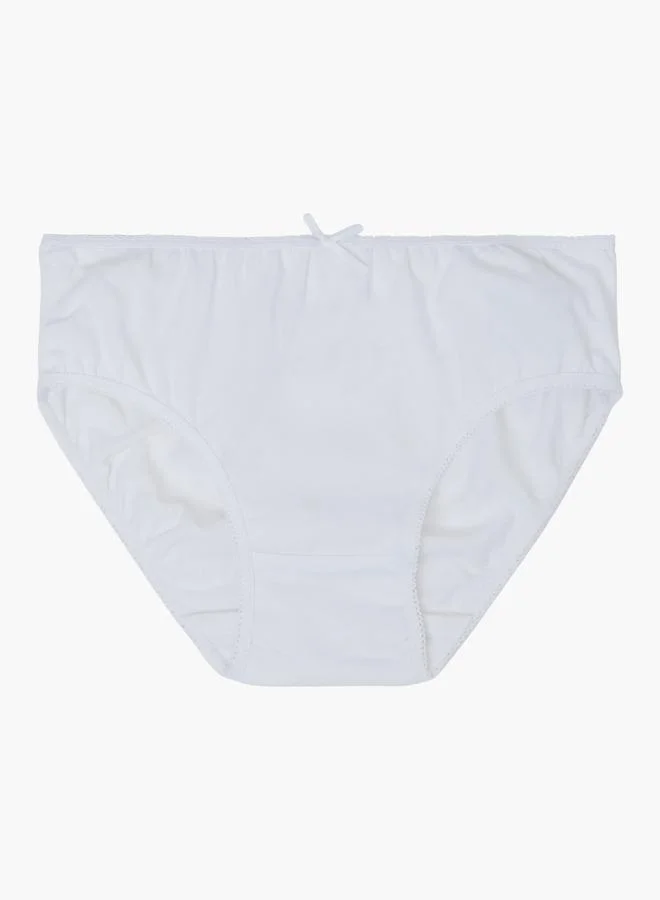 Styli Girls Pack of 5 - White Cotton Blend Briefs