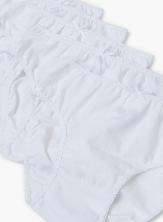 Styli Girls Pack of 5 - White Cotton Blend Briefs - Image 4