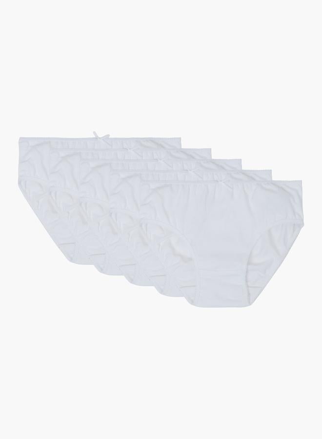 Styli Girls Pack of 5 - White Cotton Blend Briefs - Image 1