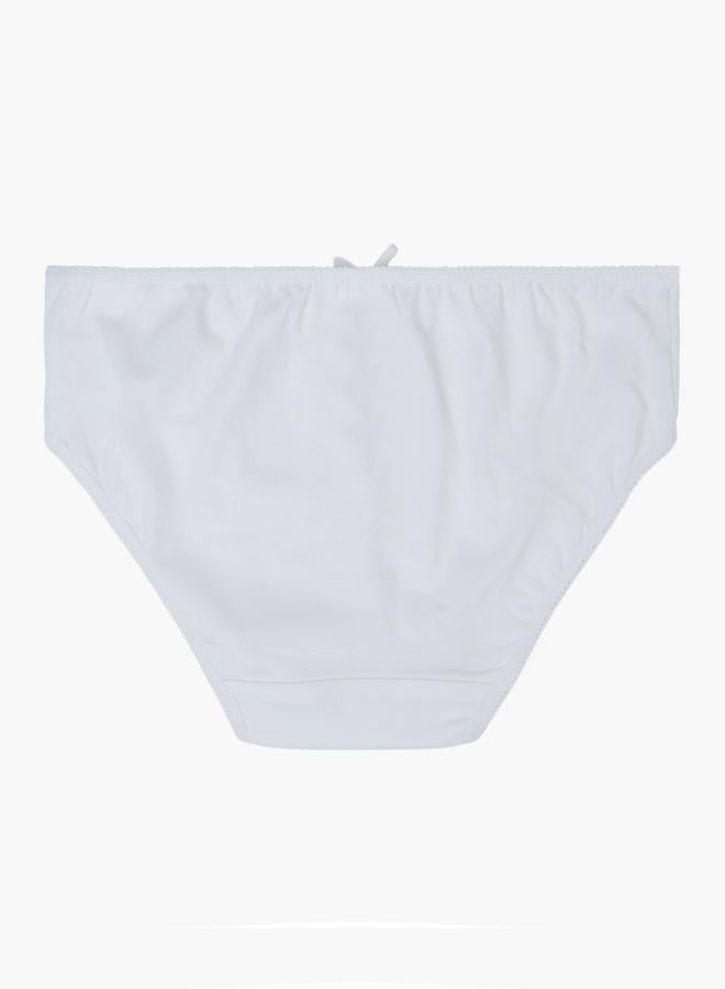 Styli Girls Pack of 5 - White Cotton Blend Briefs - Image 3