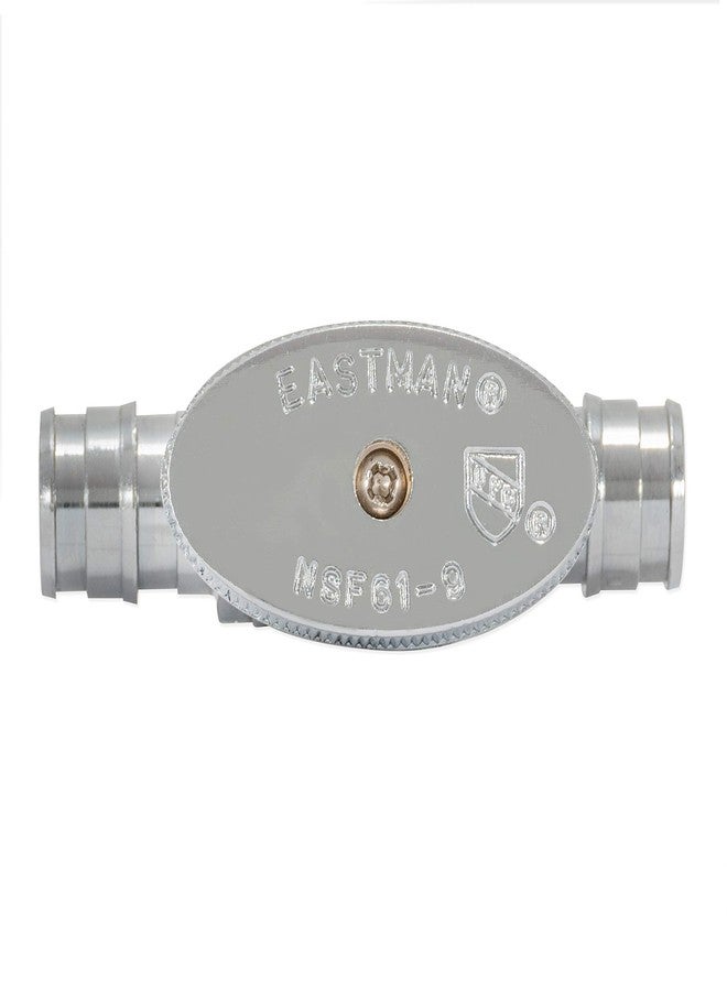 إيست مان صمام إيقاف مستقيم ربع دورة من إيستمان، توسعة 1/2 بوصة من مادة PEX × 1/2 بوصة من مادة PEX، كروم، 10718LF - Image 3