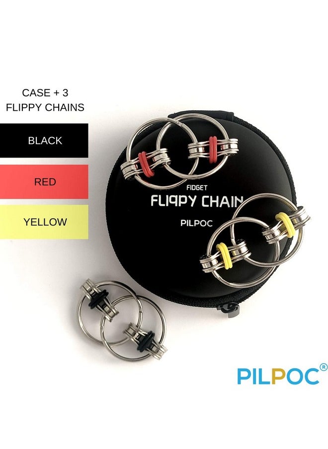 Flippy Chain Fidget Toy - Fidget Roller - For Reducing Stress, Adhd, Anxiety, Improving Focus, Bike Chain Fidget Toy, Roller Fidget Toy, Fidget Chain, Fidget Toy Bike Chain, Key Ring Spinner