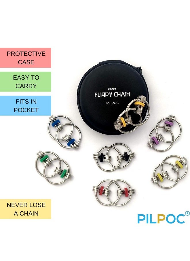 Flippy Chain Fidget Toy - Fidget Roller - For Reducing Stress, Adhd, Anxiety, Improving Focus, Bike Chain Fidget Toy, Roller Fidget Toy, Fidget Chain, Fidget Toy Bike Chain, Key Ring Spinner