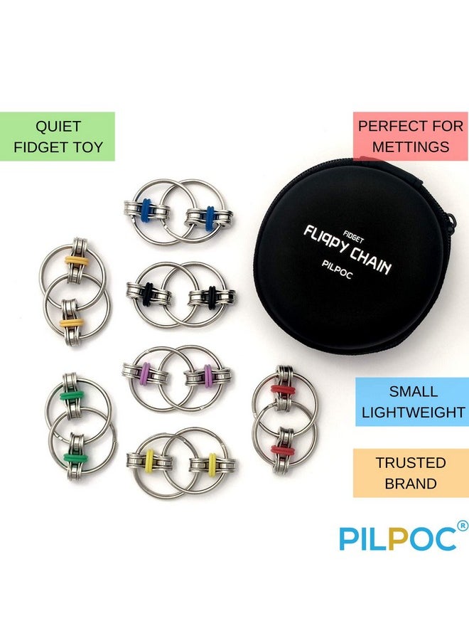 Flippy Chain Fidget Toy - Fidget Roller - For Reducing Stress, Adhd, Anxiety, Improving Focus, Bike Chain Fidget Toy, Roller Fidget Toy, Fidget Chain, Fidget Toy Bike Chain, Key Ring Spinner