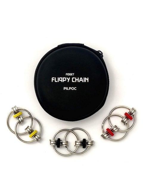Flippy Chain Fidget Toy - Fidget Roller - For Reducing Stress, Adhd, Anxiety, Improving Focus, Bike Chain Fidget Toy, Roller Fidget Toy, Fidget Chain, Fidget Toy Bike Chain, Key Ring Spinner