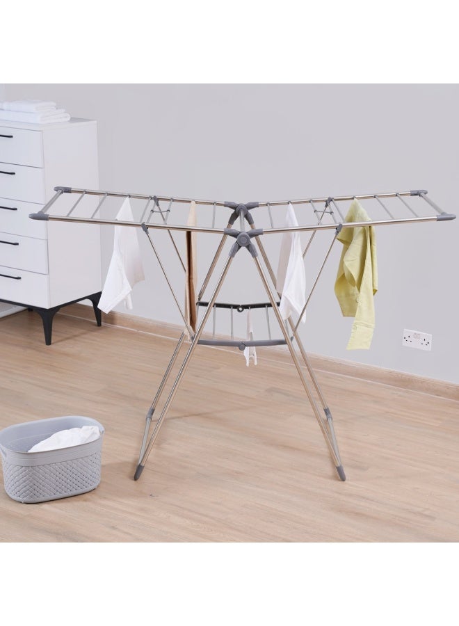 Pan Home منشر ملابس قابل للطي من جوردن 156×61.5×100 سم - فضي - Image 1