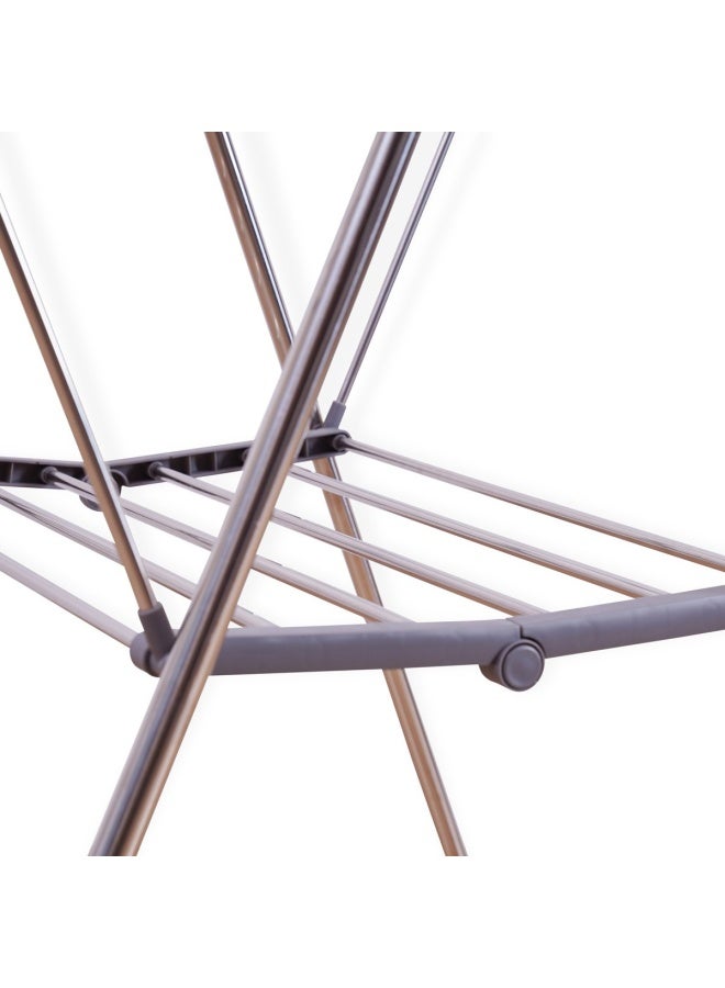 Pan Home منشر ملابس قابل للطي من جوردن 156×61.5×100 سم - فضي - Image 4