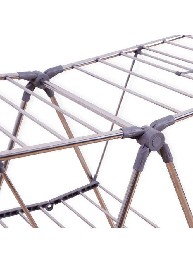 Pan Home منشر ملابس قابل للطي من جوردن 156×61.5×100 سم - فضي - Image 3