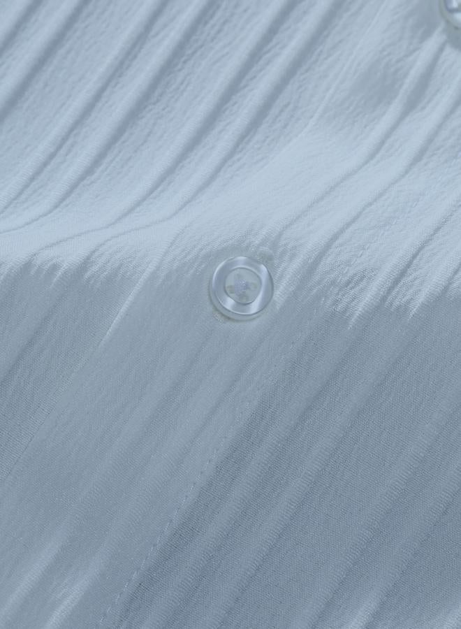 Take Two Solid Textured Shirt and Drawstring Waist Pants Co-Ords - Image 4