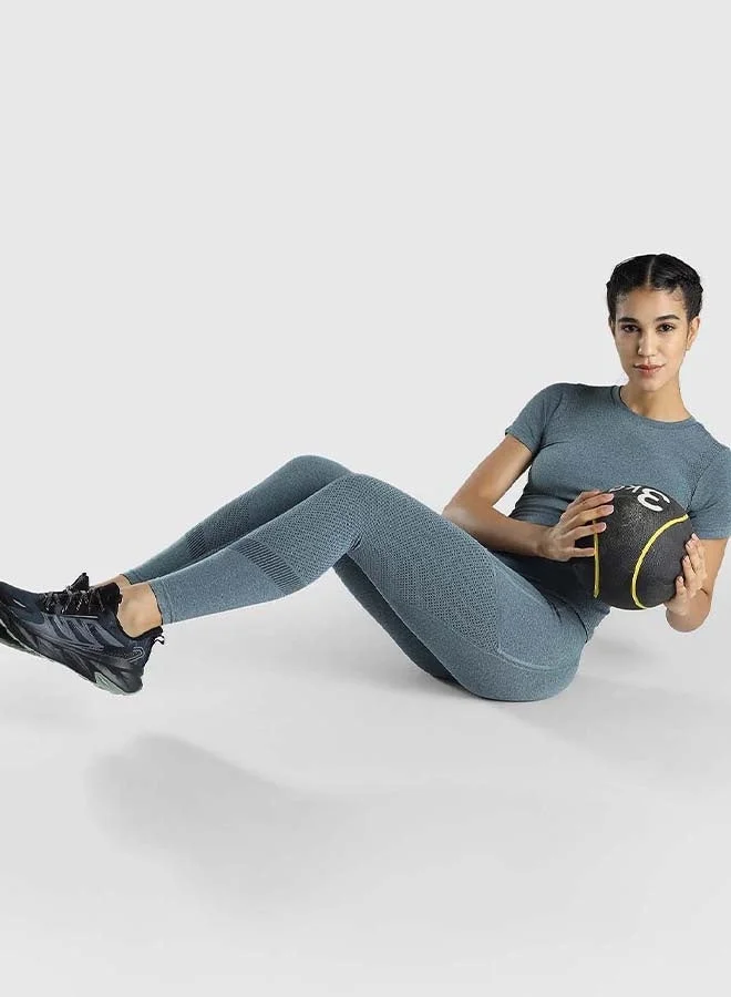 Musclemind Teal Women's Seamless Slim Fit T-shirt for Women | Best Price UAE