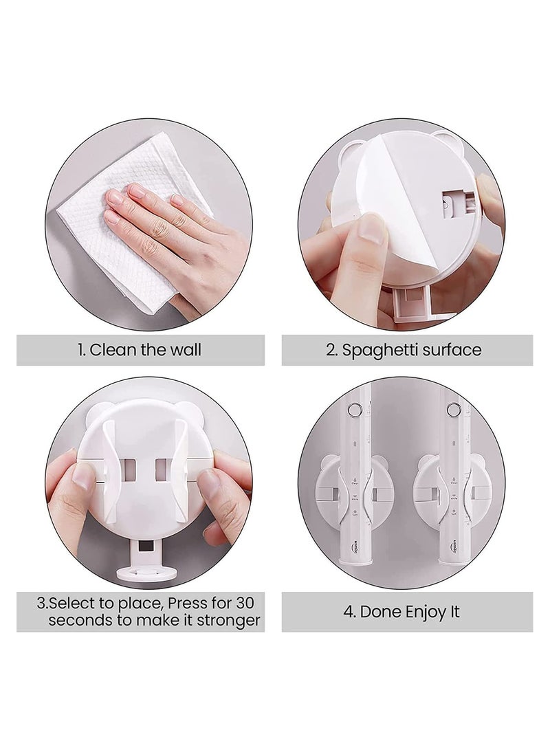 Zikra 2 Pcs Electric Toothbrush Holder,Universal Wall Mounted Tooth Brush Organizer,Auto-Clamping Toothbrushes Stander Gravity Bathroom Organizer Compatible with All Electric Tooth Brush,White - Image 3