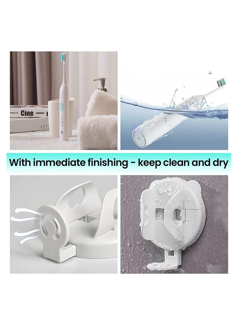 Zikra 2 Pcs Electric Toothbrush Holder,Universal Wall Mounted Tooth Brush Organizer,Auto-Clamping Toothbrushes Stander Gravity Bathroom Organizer Compatible with All Electric Tooth Brush,White - Image 2