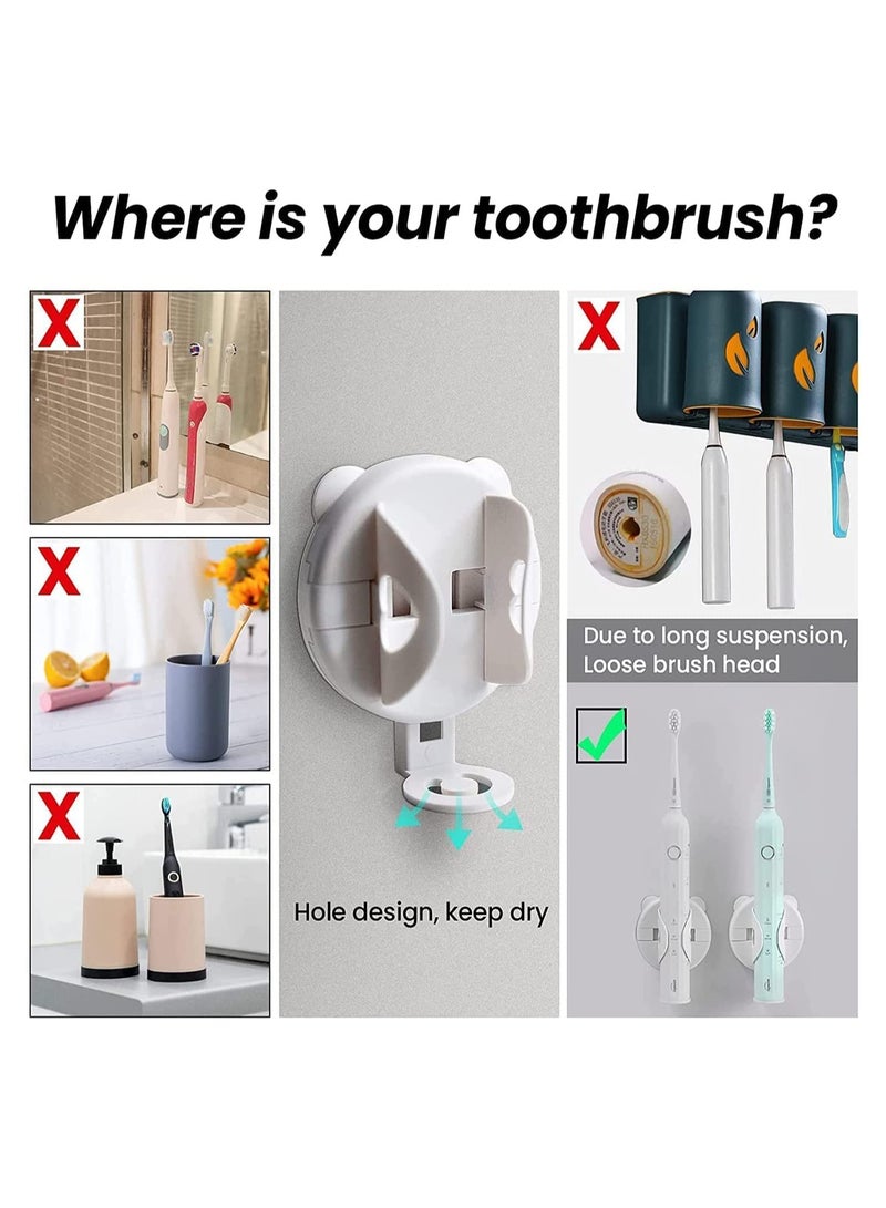 Zikra 2 Pcs Electric Toothbrush Holder,Universal Wall Mounted Tooth Brush Organizer,Auto-Clamping Toothbrushes Stander Gravity Bathroom Organizer Compatible with All Electric Tooth Brush,White - Image 4