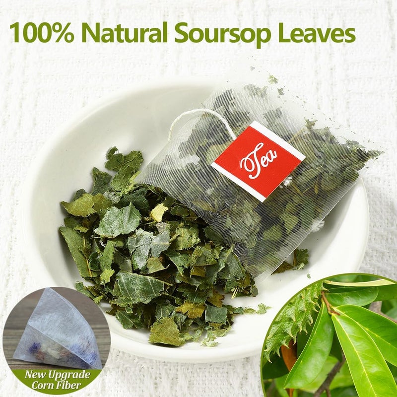 ULTHMOK Premium Soursop Tea Bags - 100% Natural Graviola Leaves, Caffeine Free, 60 Count - Image 2