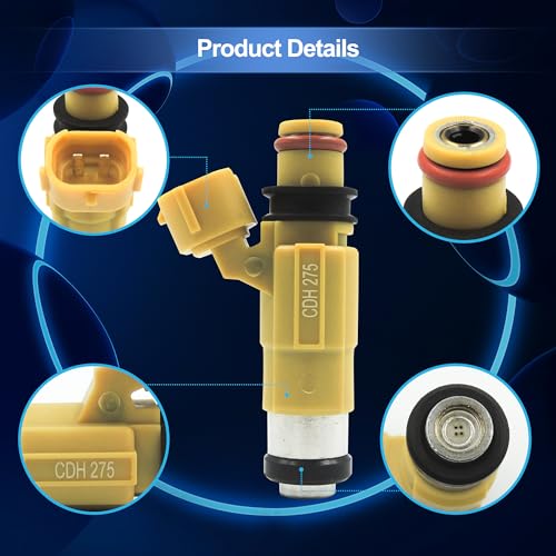 HiSport Fuel Injector CDH275 4 PCS Compatible with Yamaha Outboard F150 HP 63P1376100 - Image 3