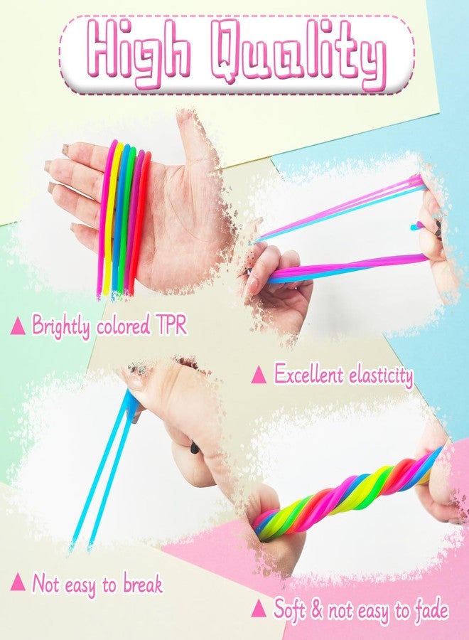 Zddaoole 100 Pcs Stretchy Fidget Toys,Multi-Item Party Favor Toy Colorful Sensory Noodle Strings - Image 3