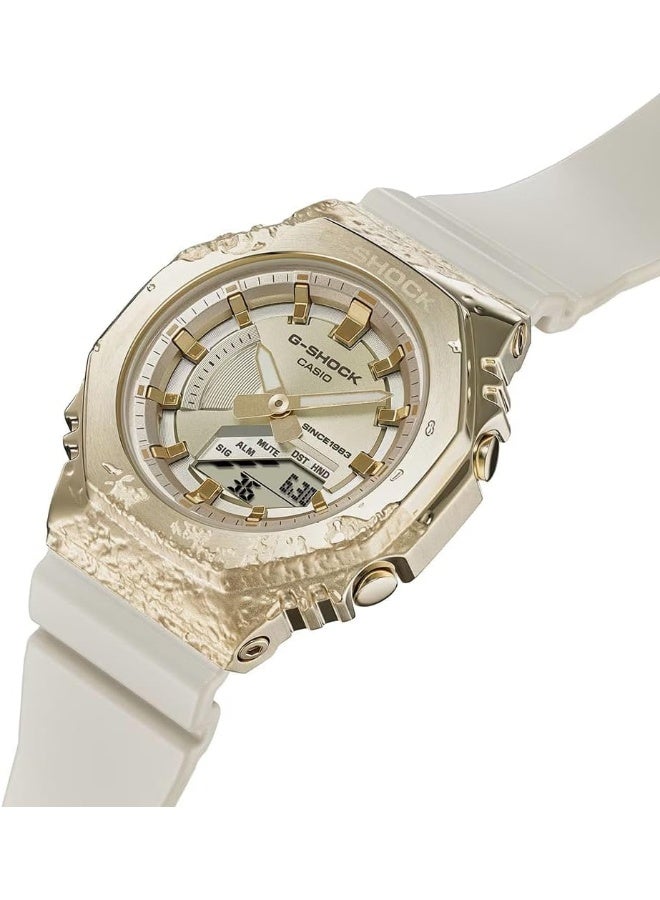 CASIO ساعة كاسيو جي شوك - GM-S2140GEM-9ADR بقرص رمادي، حزام أبيض - Image 2