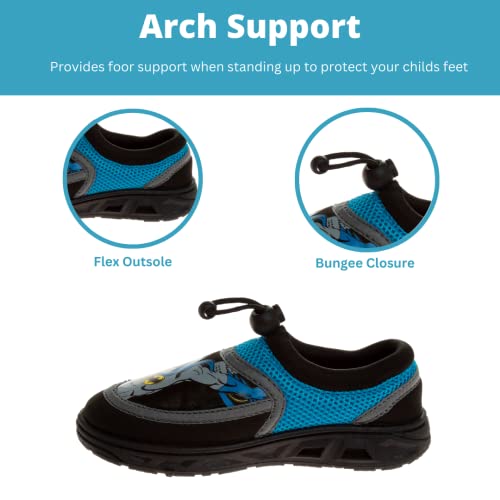 Josmo Batman Boys Water Shoes - Aqua Socks for Kids- Sandals Waterproof Sport Summer Slip-on Character Superhero Comics Outdoor Beach Pool Slides Swim Slippers (Size 7-8 Toddler) (Black/Yellow) - Image 3
