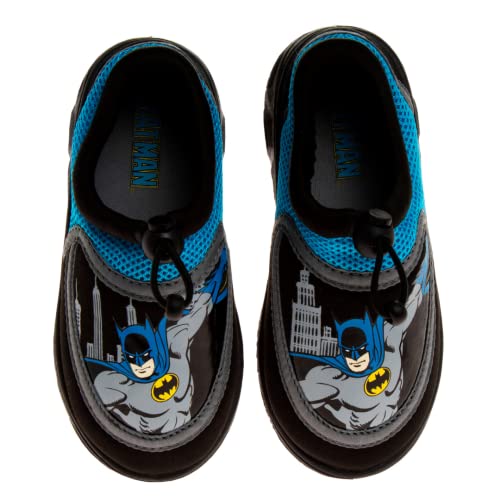 Josmo Batman Boys Water Shoes - Aqua Socks for Kids- Sandals Waterproof Sport Summer Slip-on Character Superhero Comics Outdoor Beach Pool Slides Swim Slippers (Size 7-8 Toddler) (Black/Yellow) - Image 1