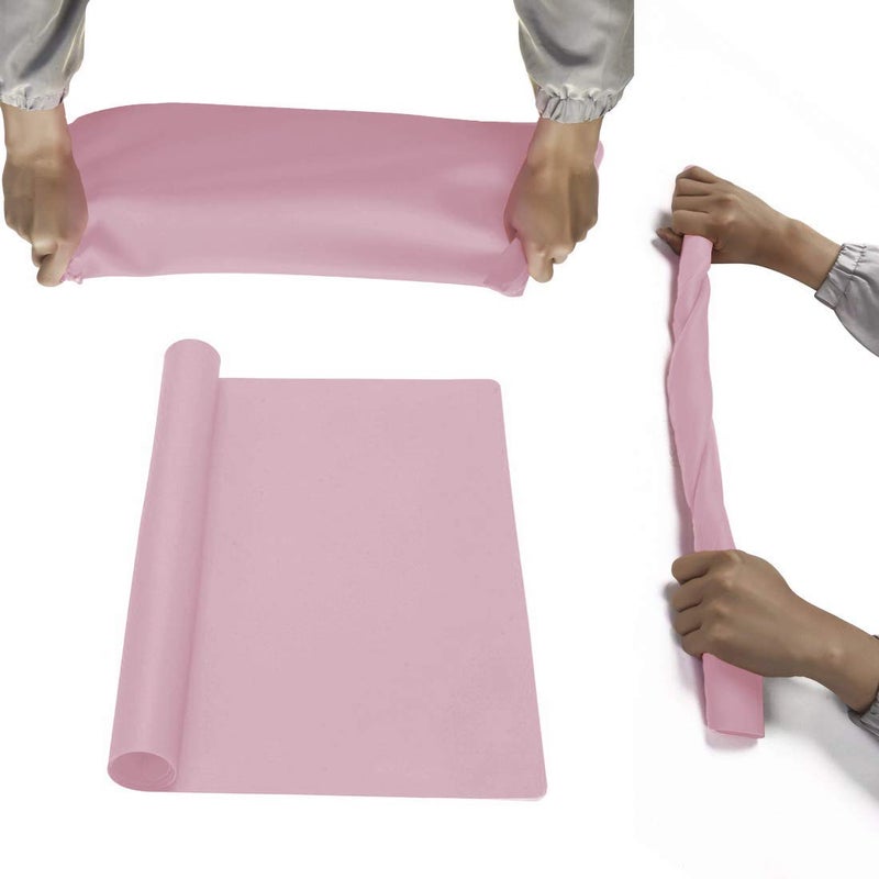 Max2co 23.6'' by 15.7''Flexible Silicone Placemat Non Slip Waterproof Heat Resistant Dinner Table Mat (Light Pink-1 Pcs) - Image 3