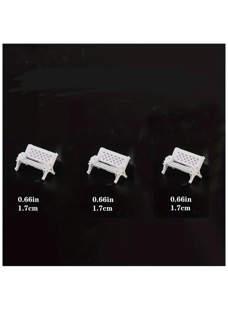 3 Pieces Miniature Garden Chair White 1.7cm Size for Water Garden Decoration or Dollhouse or for Making Models for Amateurs or Professional Photographers and Advertising You can also change the color of the chair to any color you want - Image 2