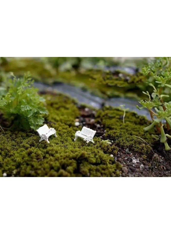 3 Pieces Miniature Garden Chair White 1.7cm Size for Water Garden Decoration or Dollhouse or for Making Models for Amateurs or Professional Photographers and Advertising You can also change the color of the chair to any color you want - Image 5